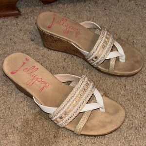 Jellypop Women's Tan Wedge Sandals